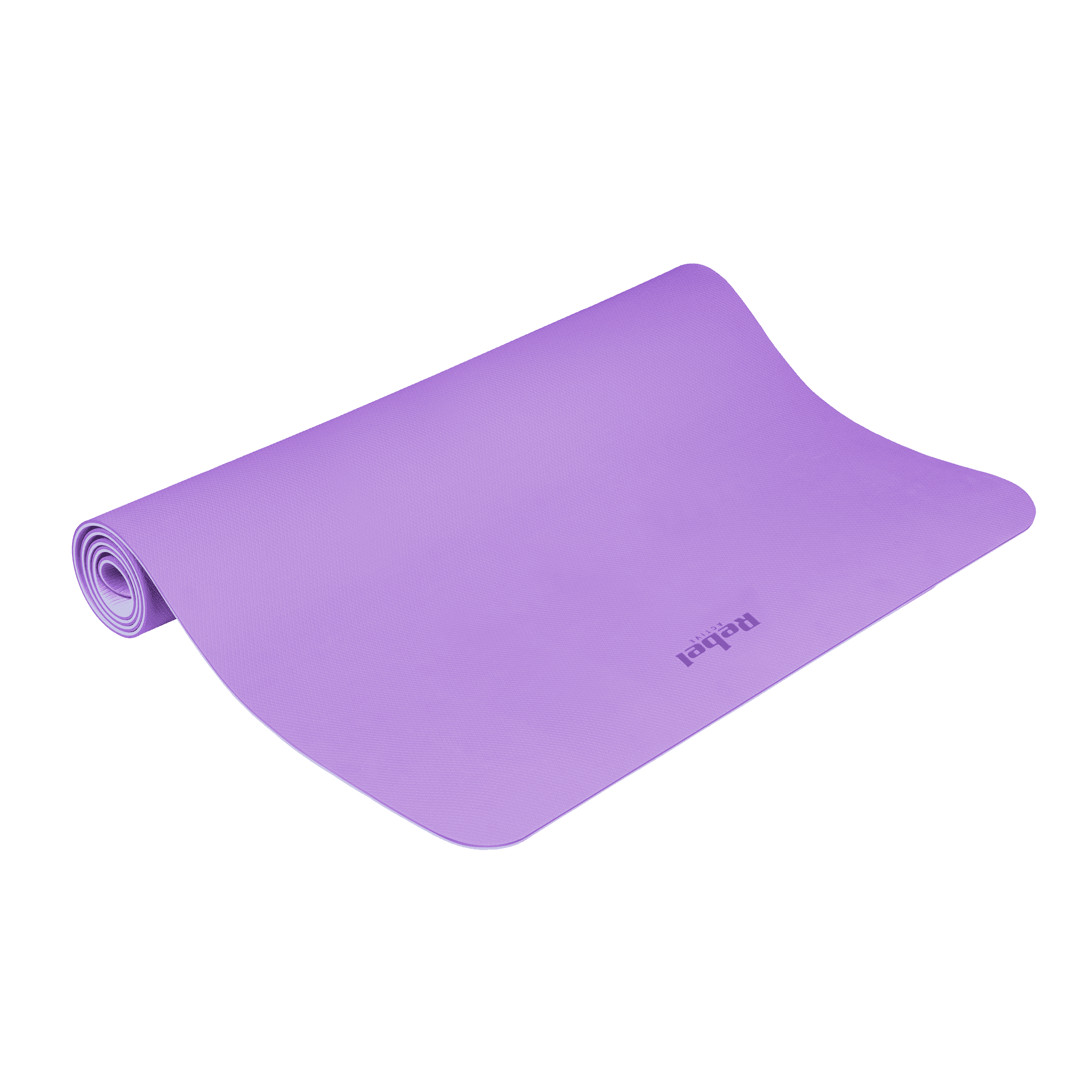 Mata gimnastyczna do ćwiczeń joga, pilates, fitness, 200x115cm, grubość 1cm, materiał TPE, fioletowa, REBEL ACTIVE