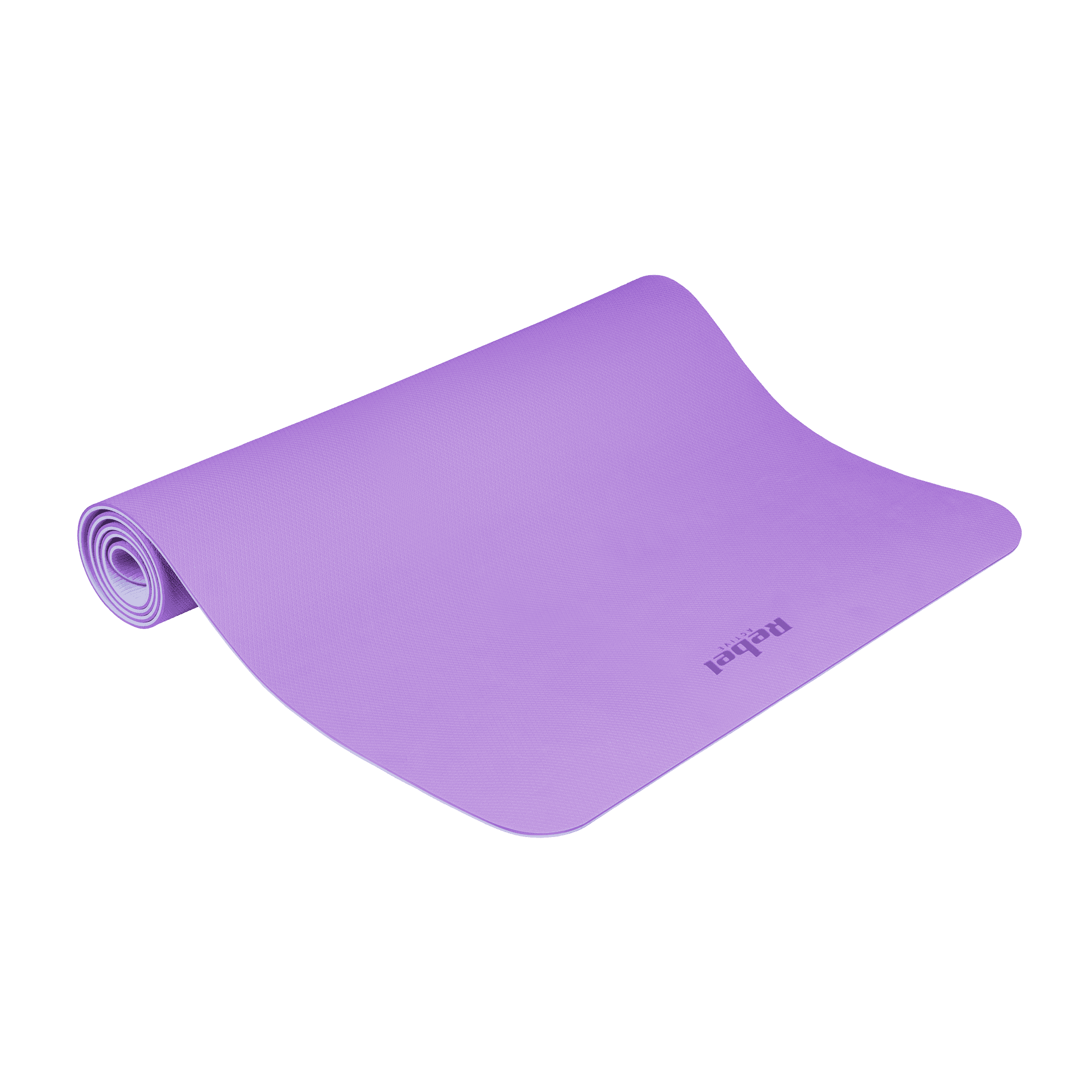 Mata gimnastyczna do ćwiczeń joga, pilates, fitness, 200x90cm, grubość 1cm, materiał TPE, fioletowa, REBEL ACTIVE