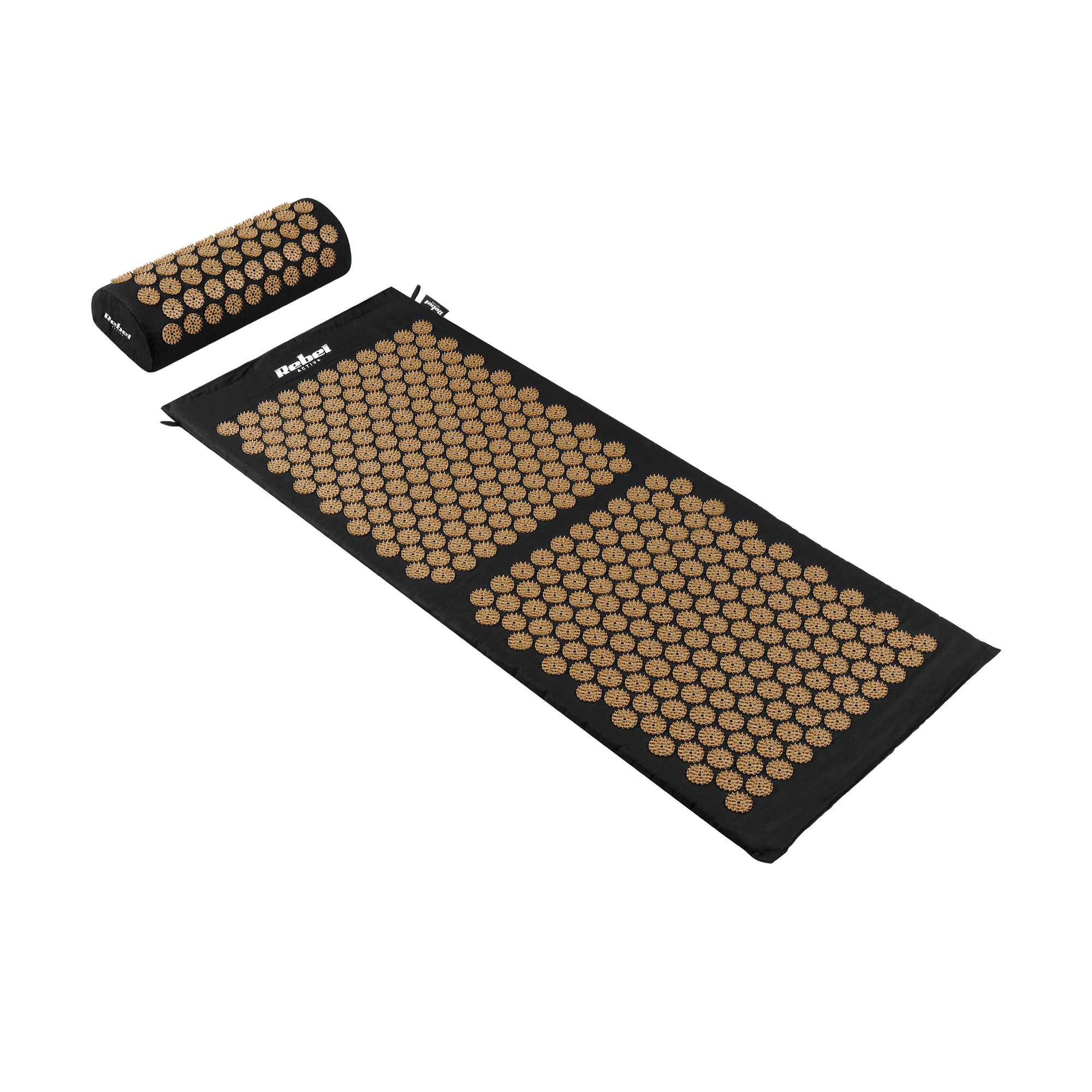 Sveikatai kilimėlis su akuslėgio šuoliai su pagalvėle, 110x42cm, XL, aukso šuoliai, maišelis Aktyvus