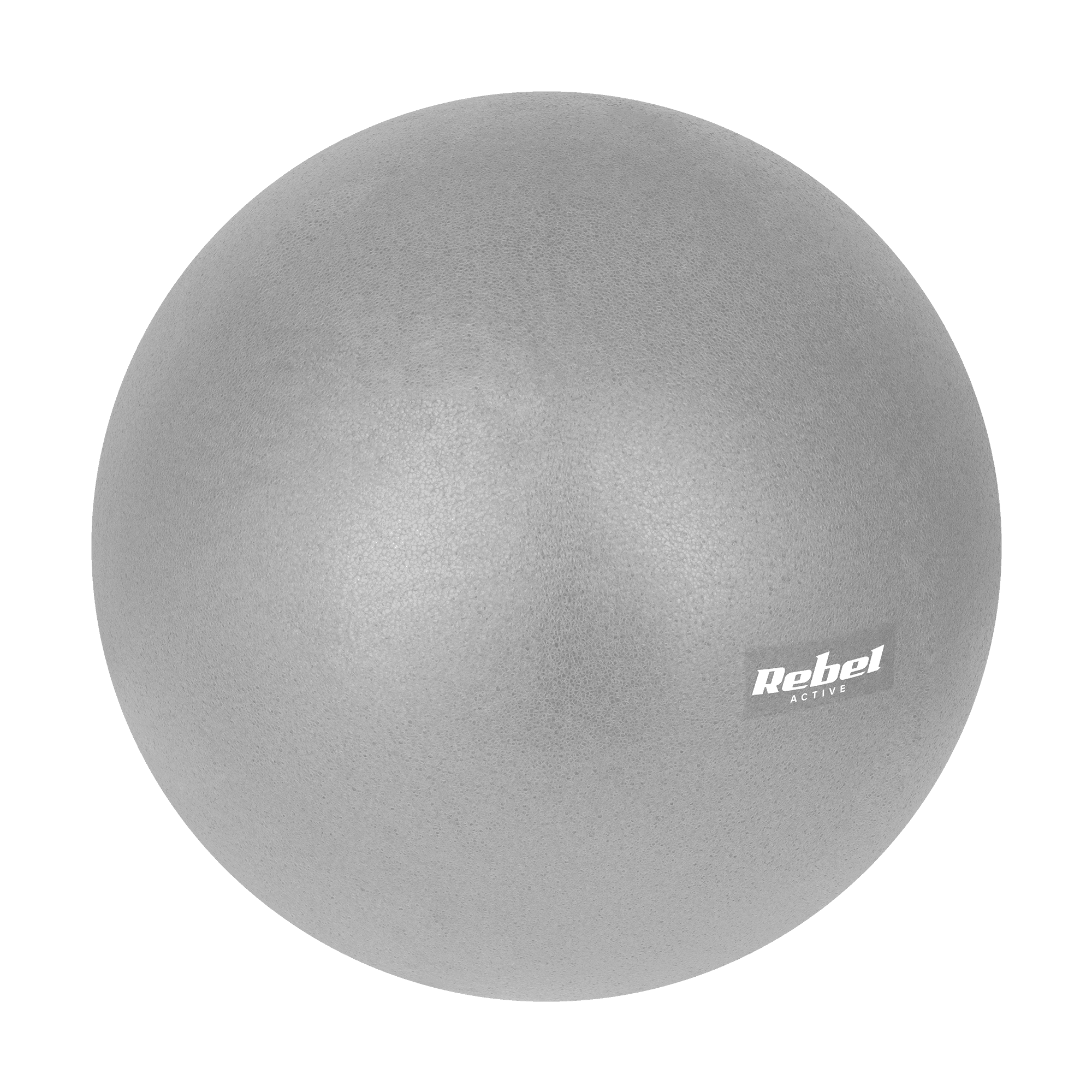 Mini sporto kamuolys pilatams reabilitacijos 25cm, pilkos spalvos, REBEL ACTIVE