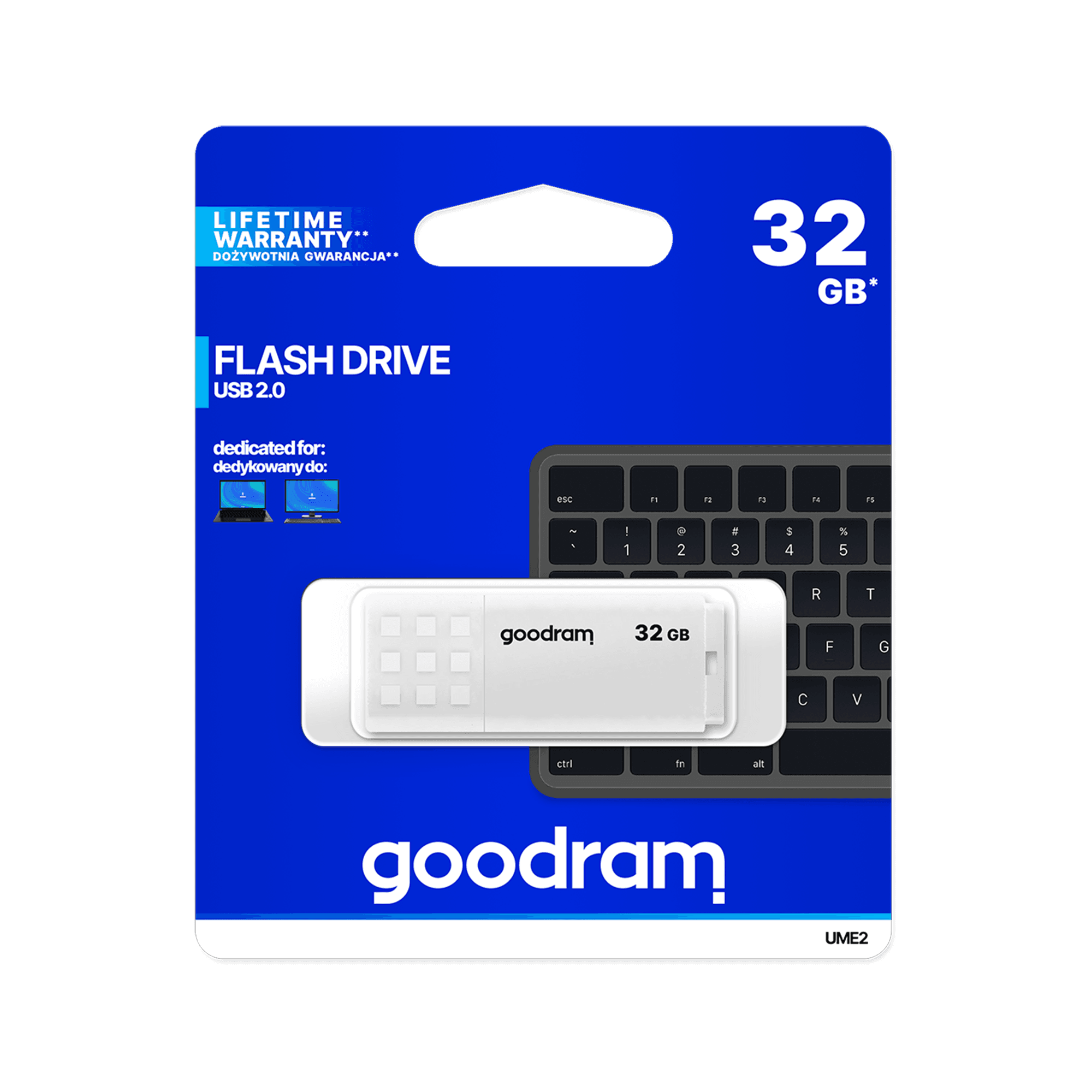 Drive Goodram USB 2.0 32GB balta