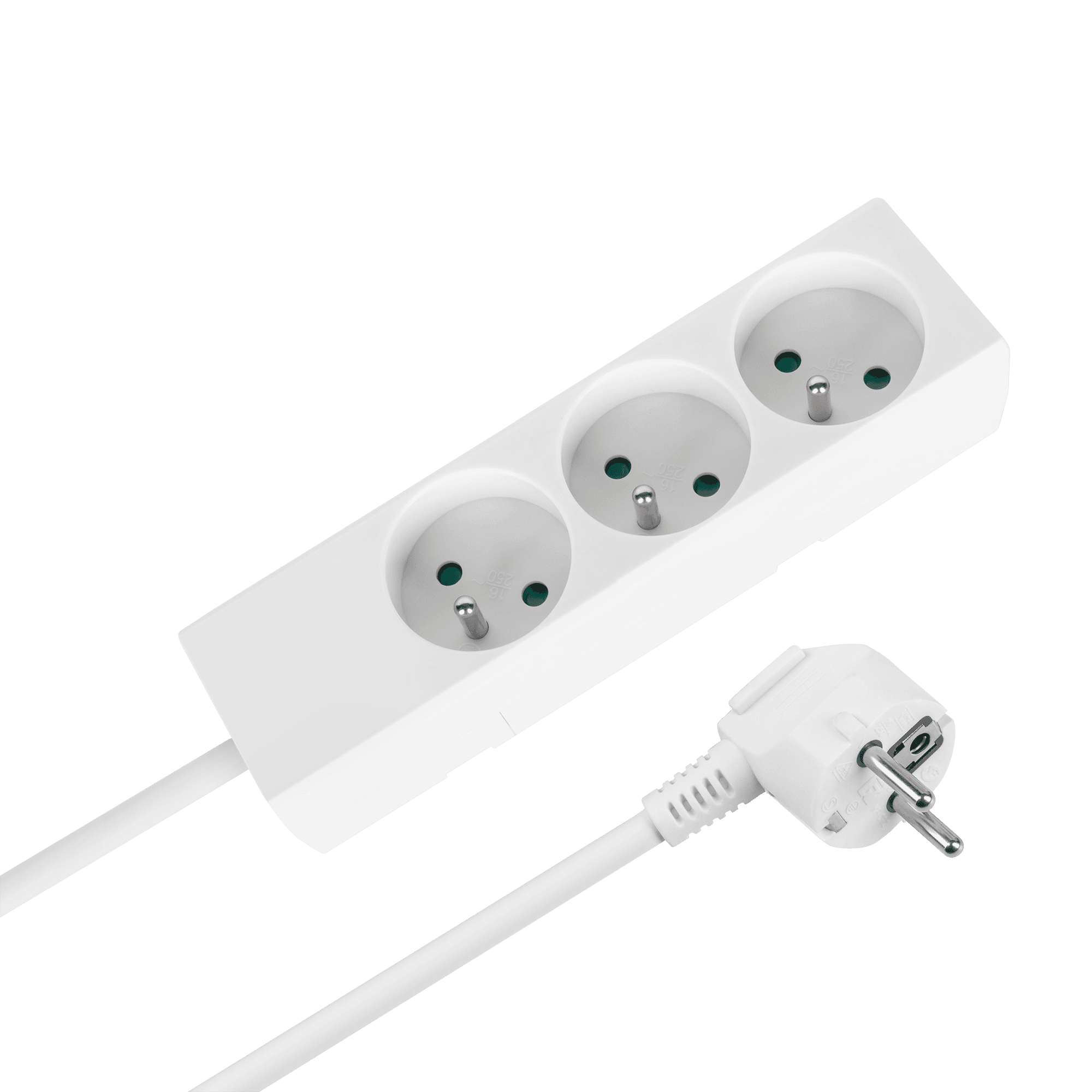 Kištukinis lizdas 3 be jungiklio (3x1, 0mm) Baltasis maištas