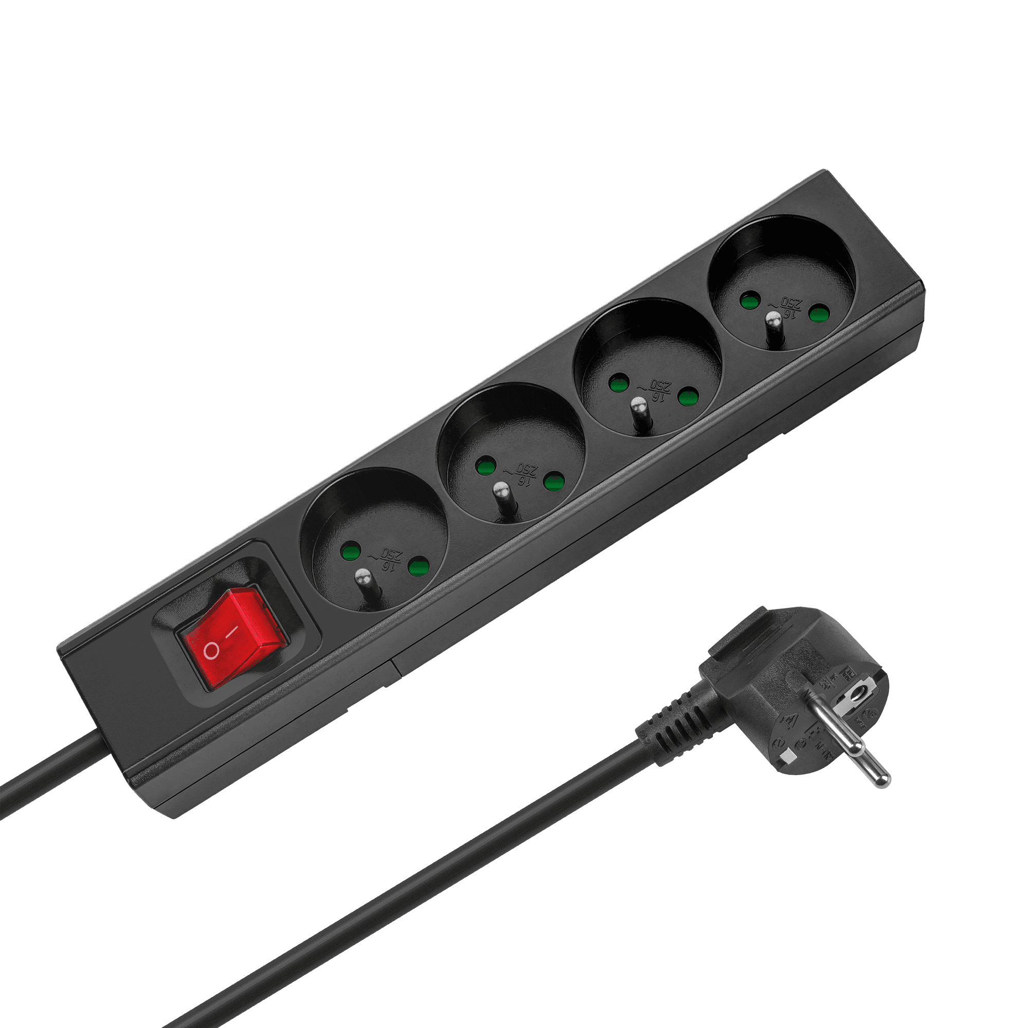 Kištukinis lizdas 4 su jungikliu (3x1, 5mm)