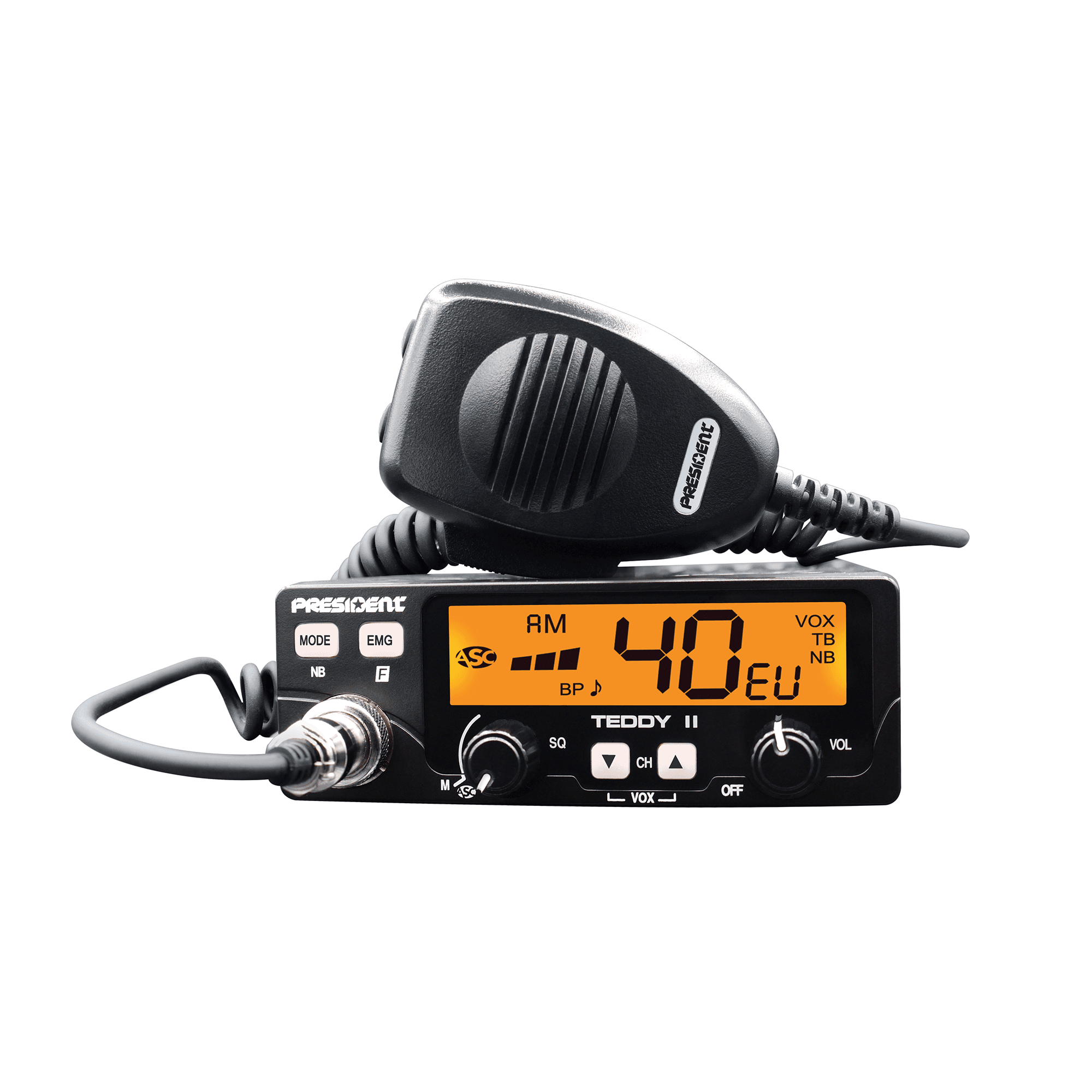 Radijo CB PIRMININKAS TEDDY II + ASC VOX 12 / 24V AM / FM