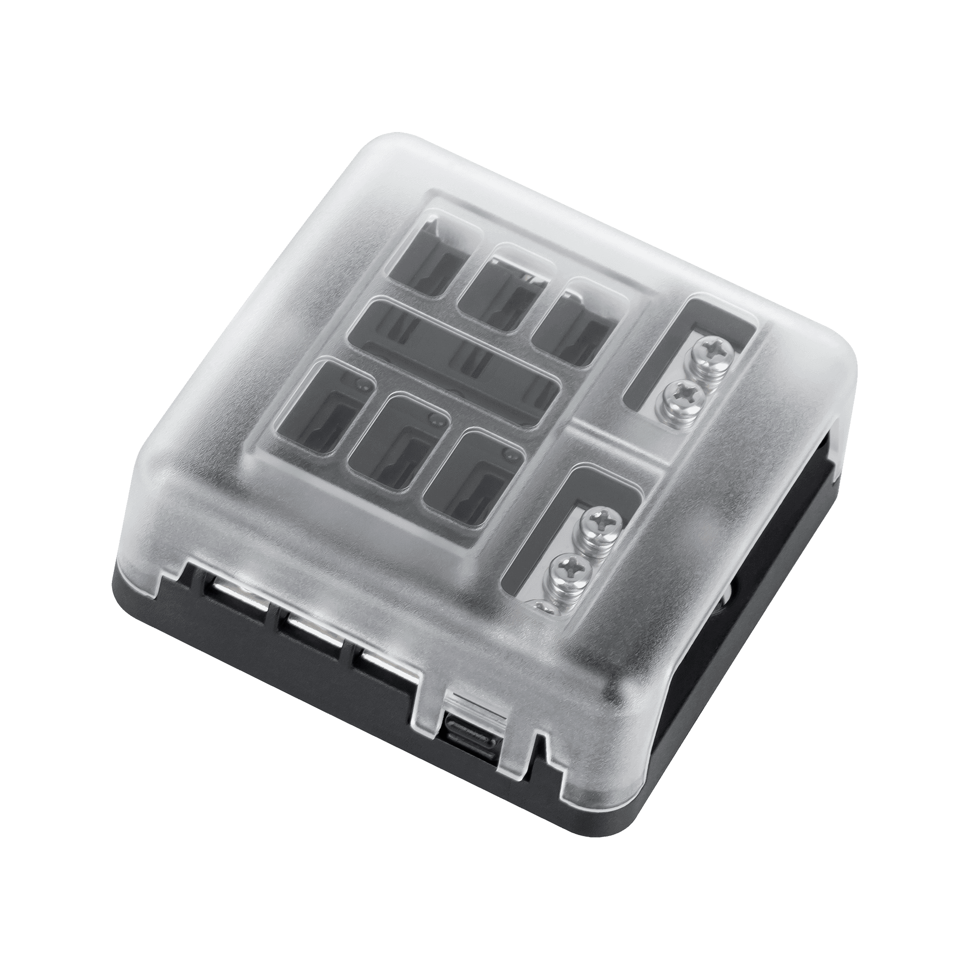 FB-6 saugiklių dėžutė su neigiamu bėgiu ir LED