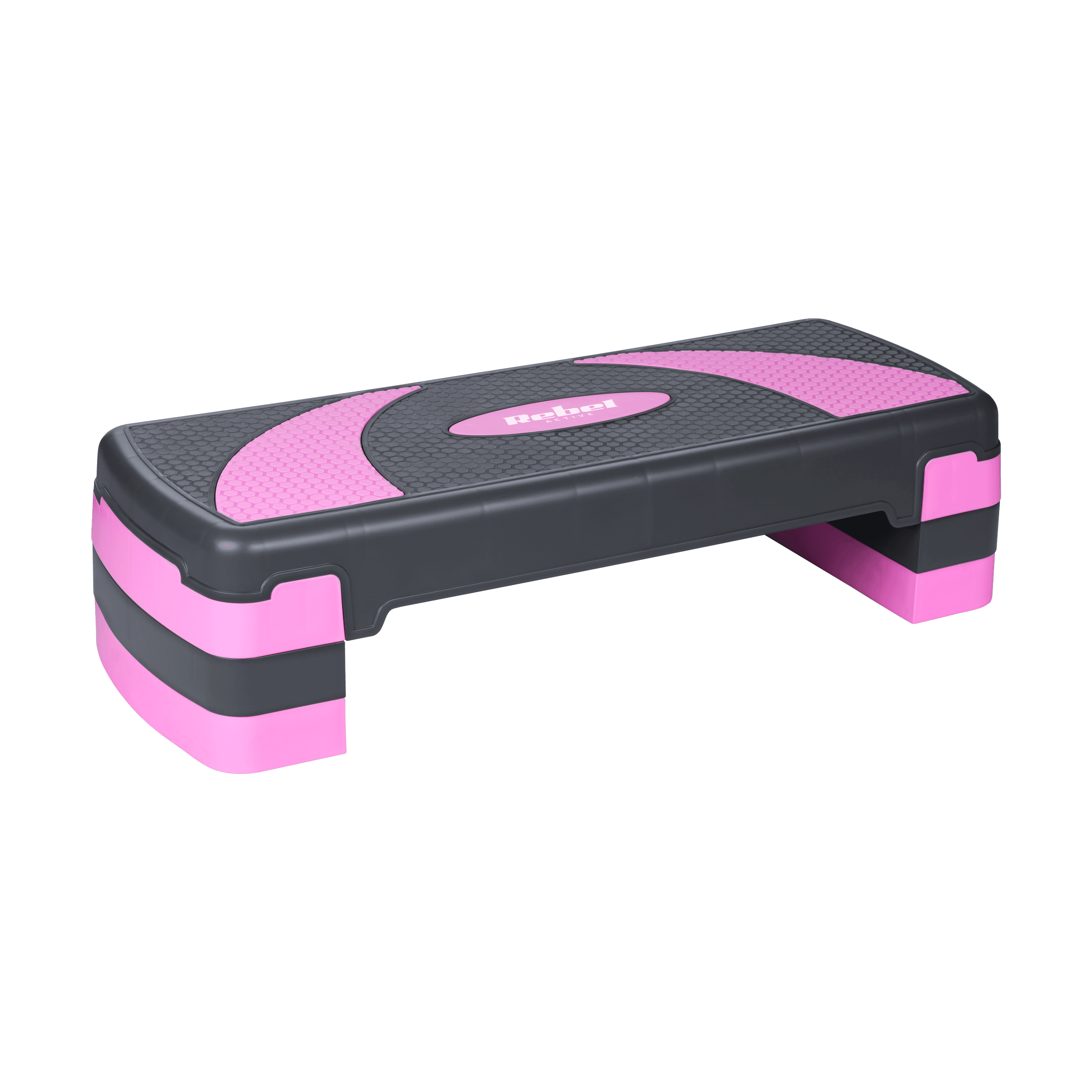 Žingsnis aerobikos ir treniruoklių, 3 laipsnių, 78cm, pilka violetinė, RBEL ACTIVE