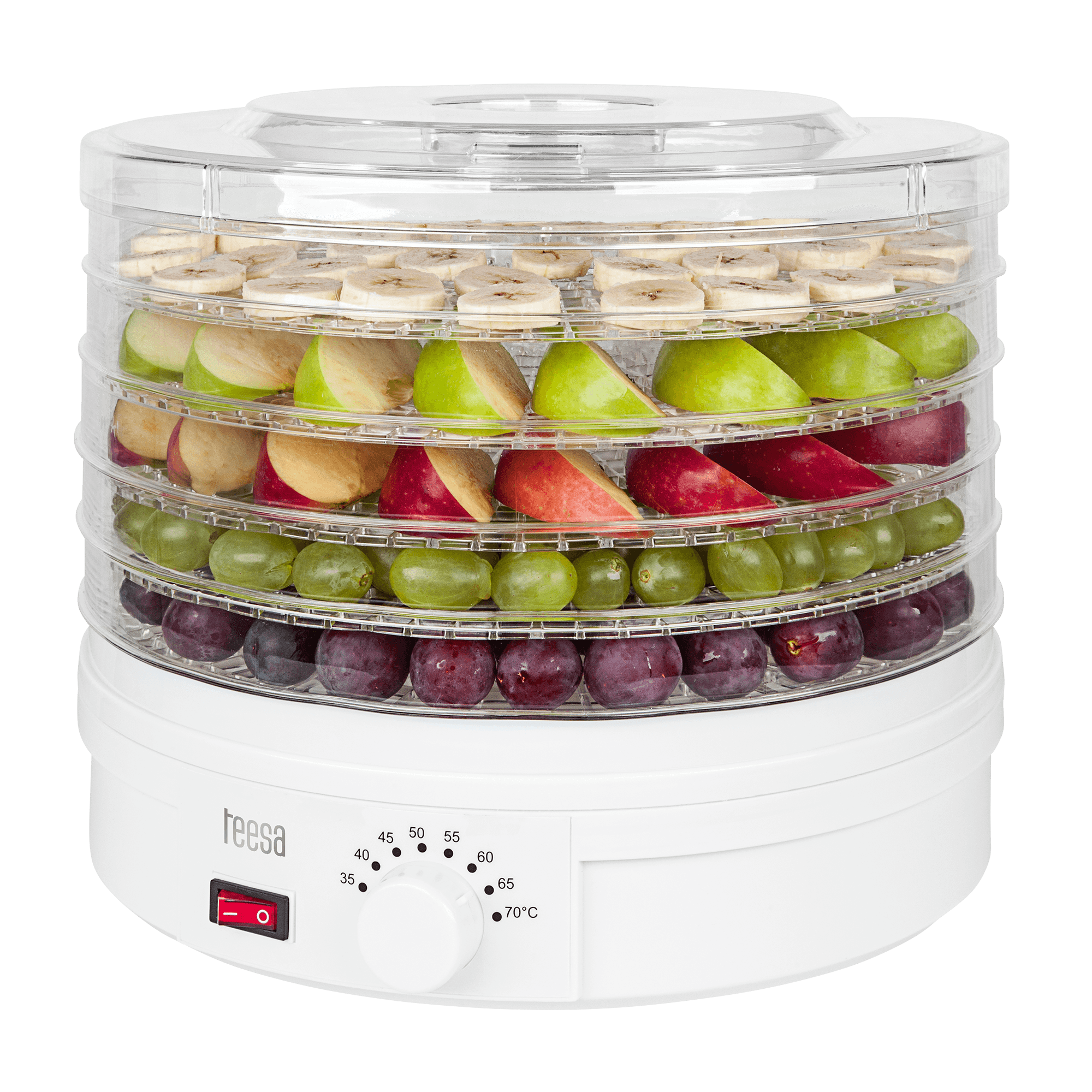 Grybų, daržovių ir vaisių plaukų džiovintuvas