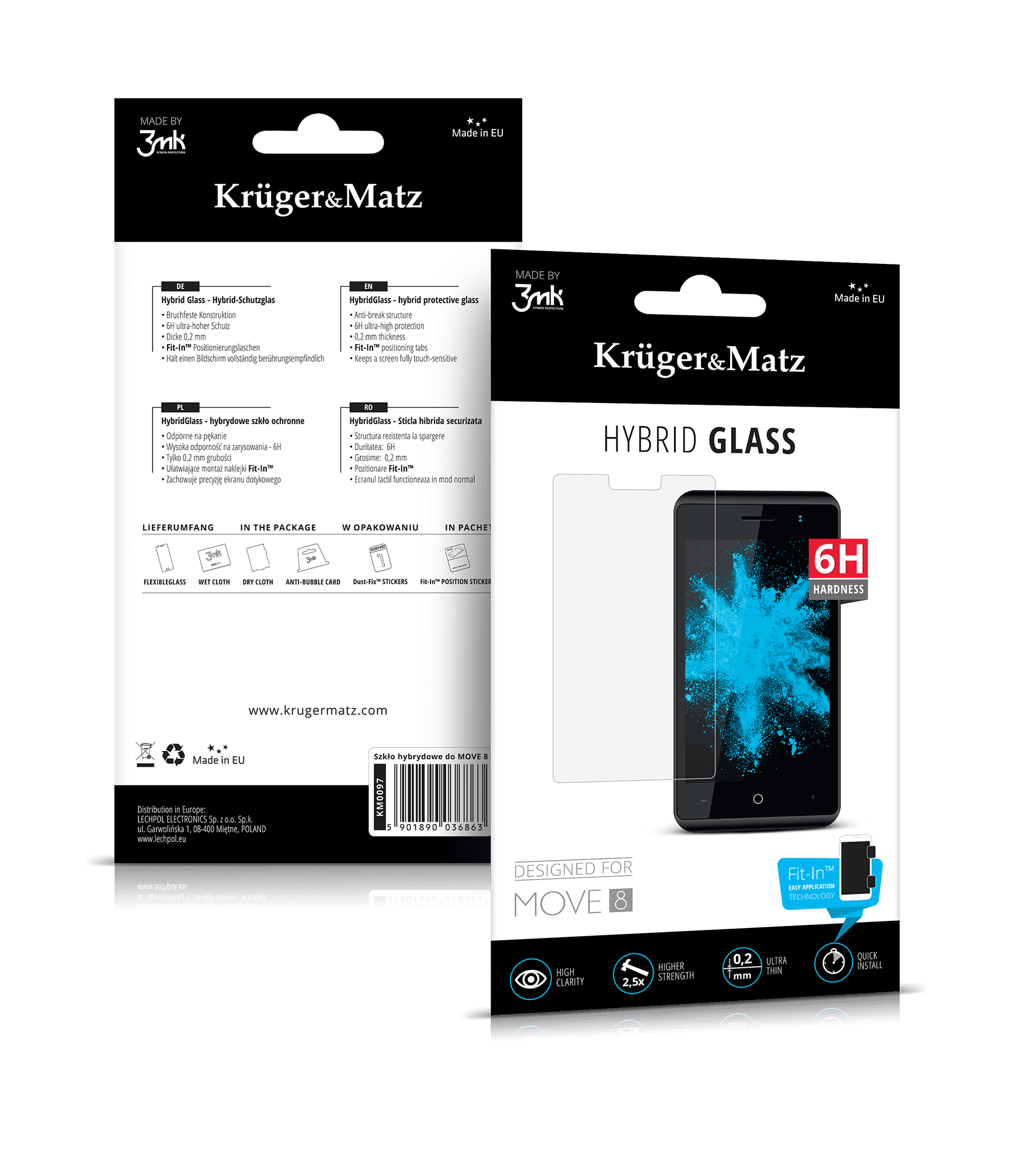 Szkło hybrydowe Kruger&Matz do Move 8