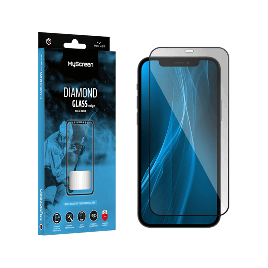 Szkło ochronne MyScreen DIAMOND GLASS LITE edge FULL GLUE czarne Apple iPhone 12/12 Pro 6.1"