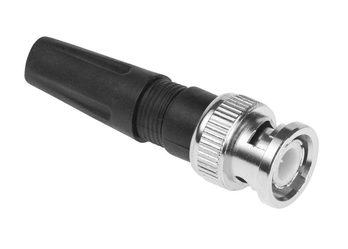 BNC kištukas įsuktas su lenkimo