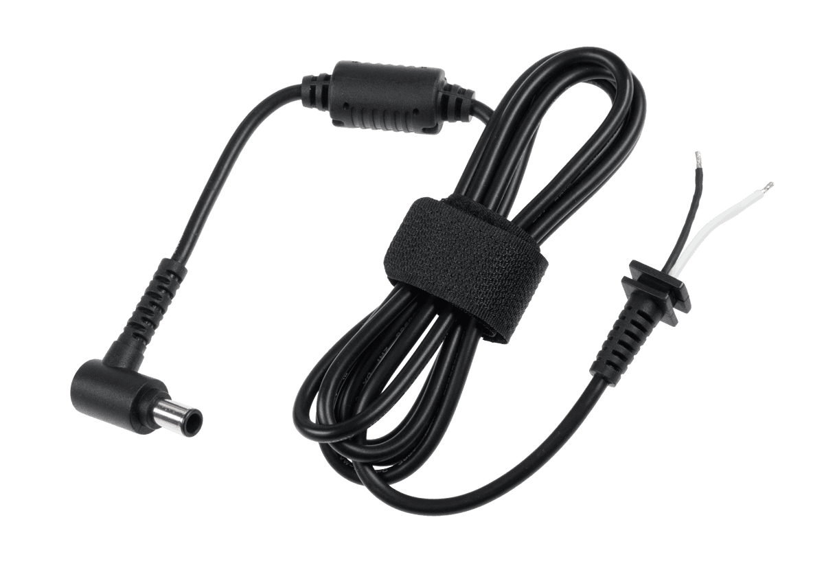 Kampinis kištukas 6.5 / 4,4 (19,5V / 5,13A) su kabeliu, skirtas montuoti