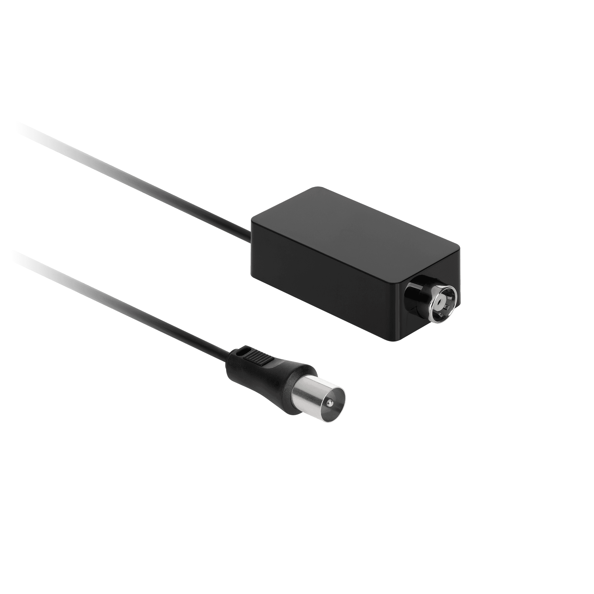 Kabelių krypties TV stiprintuvas ir maitinimo šaltinis