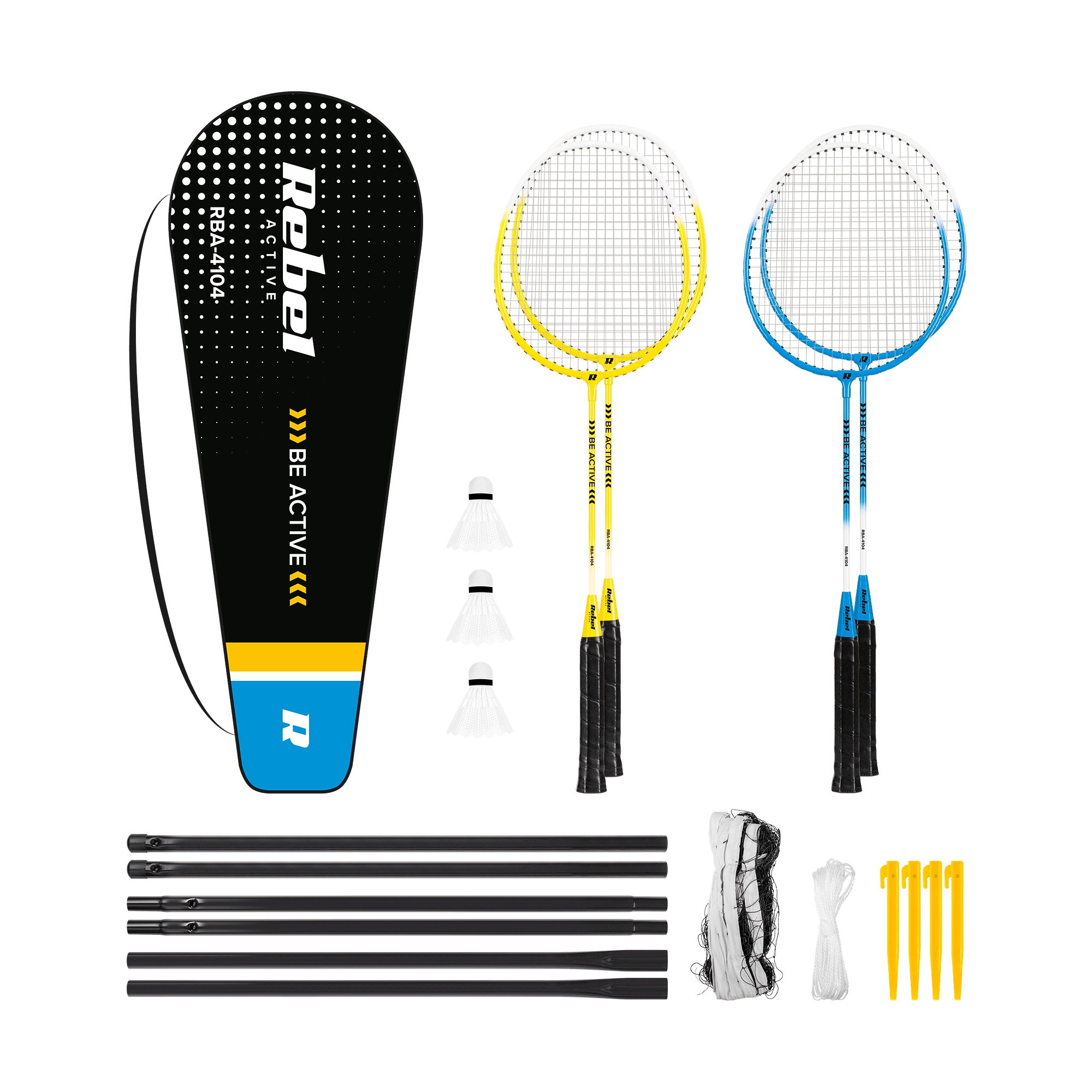 Badminton rinkinys su tinkleliu, REBEL ACTIVE