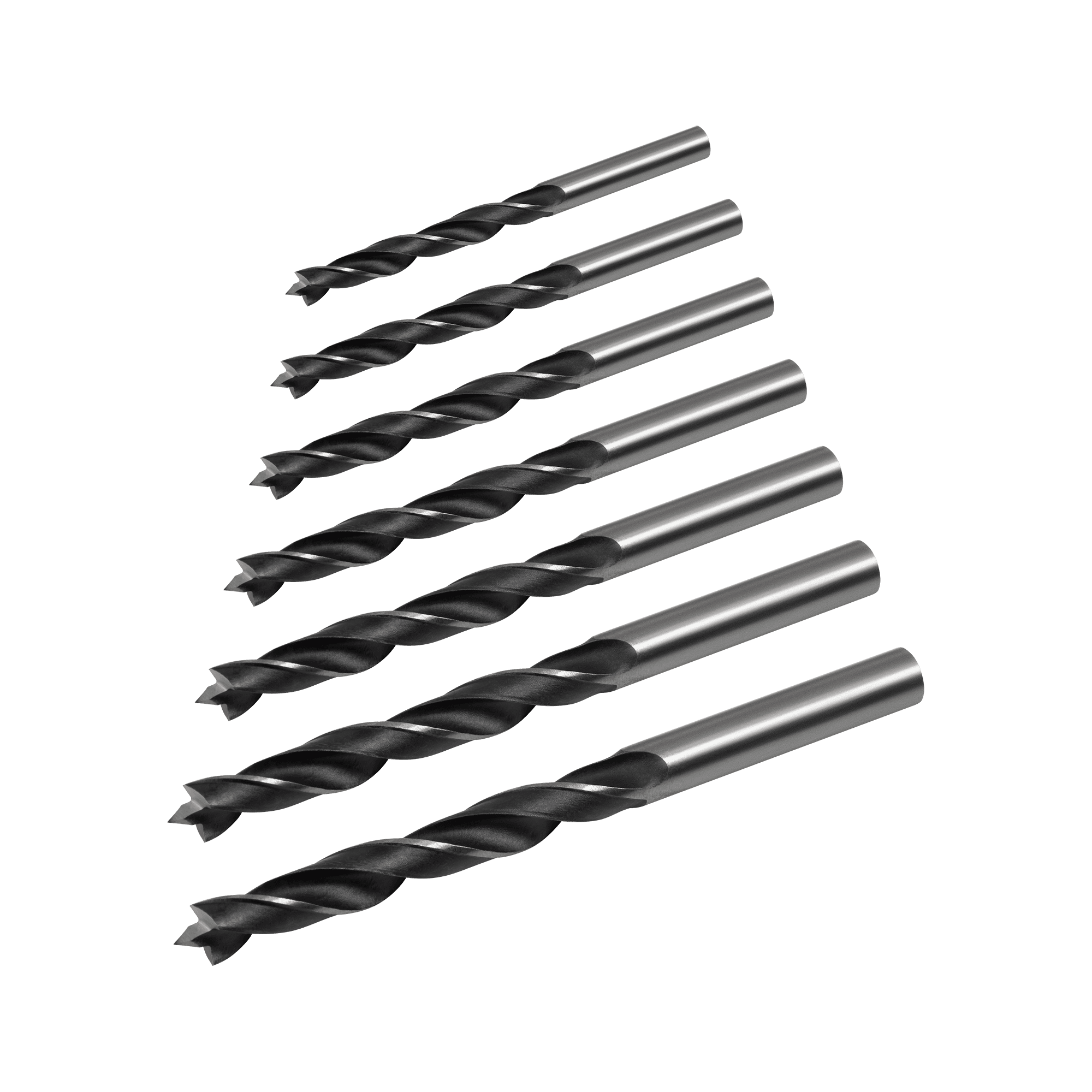 Rinkinys medžio grąžtai 7 vienetų.