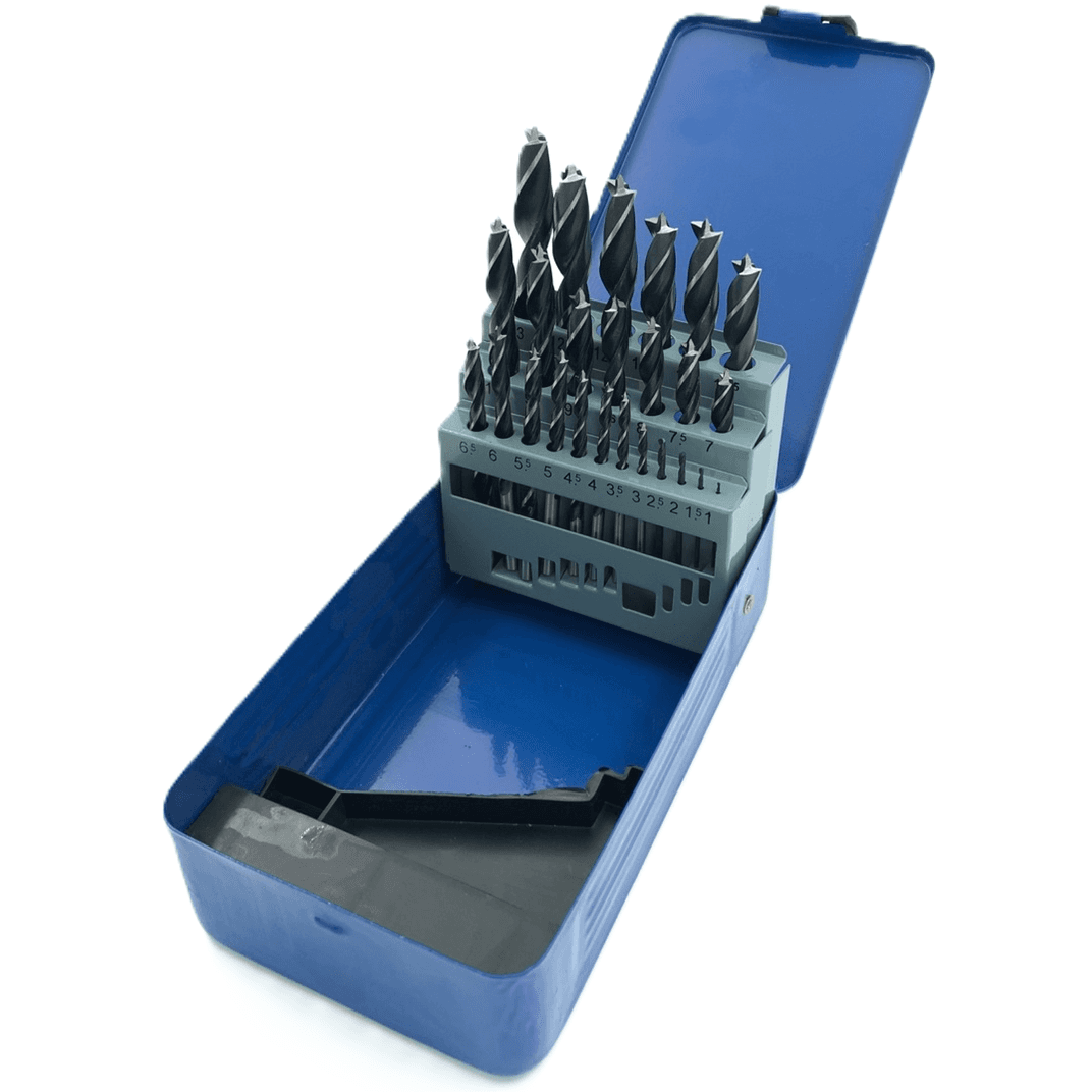 Centrinių grąžtų rinkinys medžiui 25vnt. 1-13mm