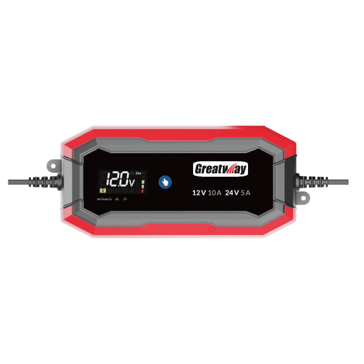 Įkroviklis akumuliatoriui automatinis LCD 12/24V 10A