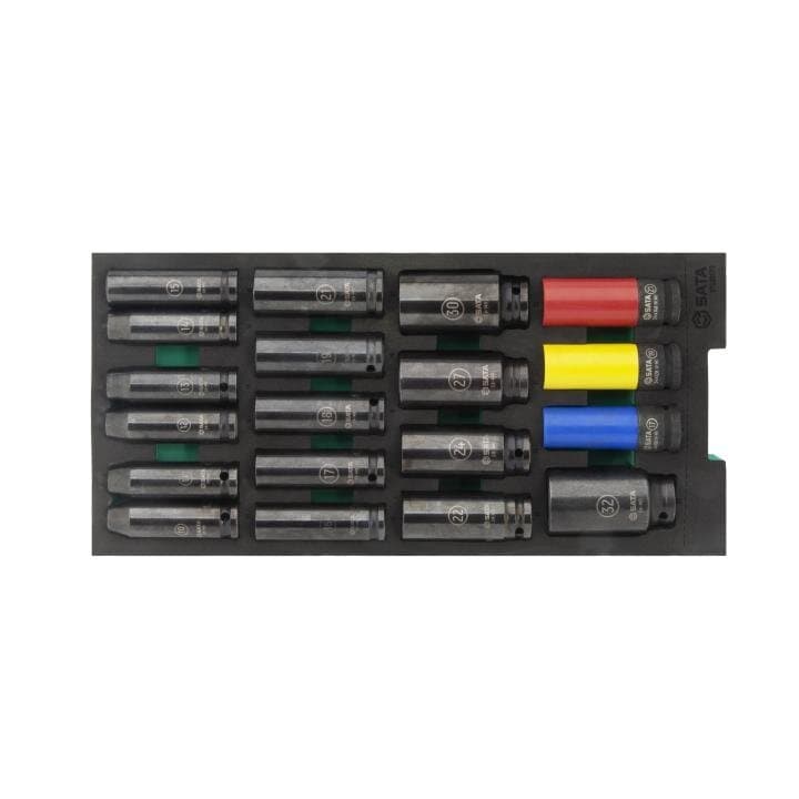 Padėklas. Smūginių prailgintų galvučių rinkinys 1/2" 19vnt.