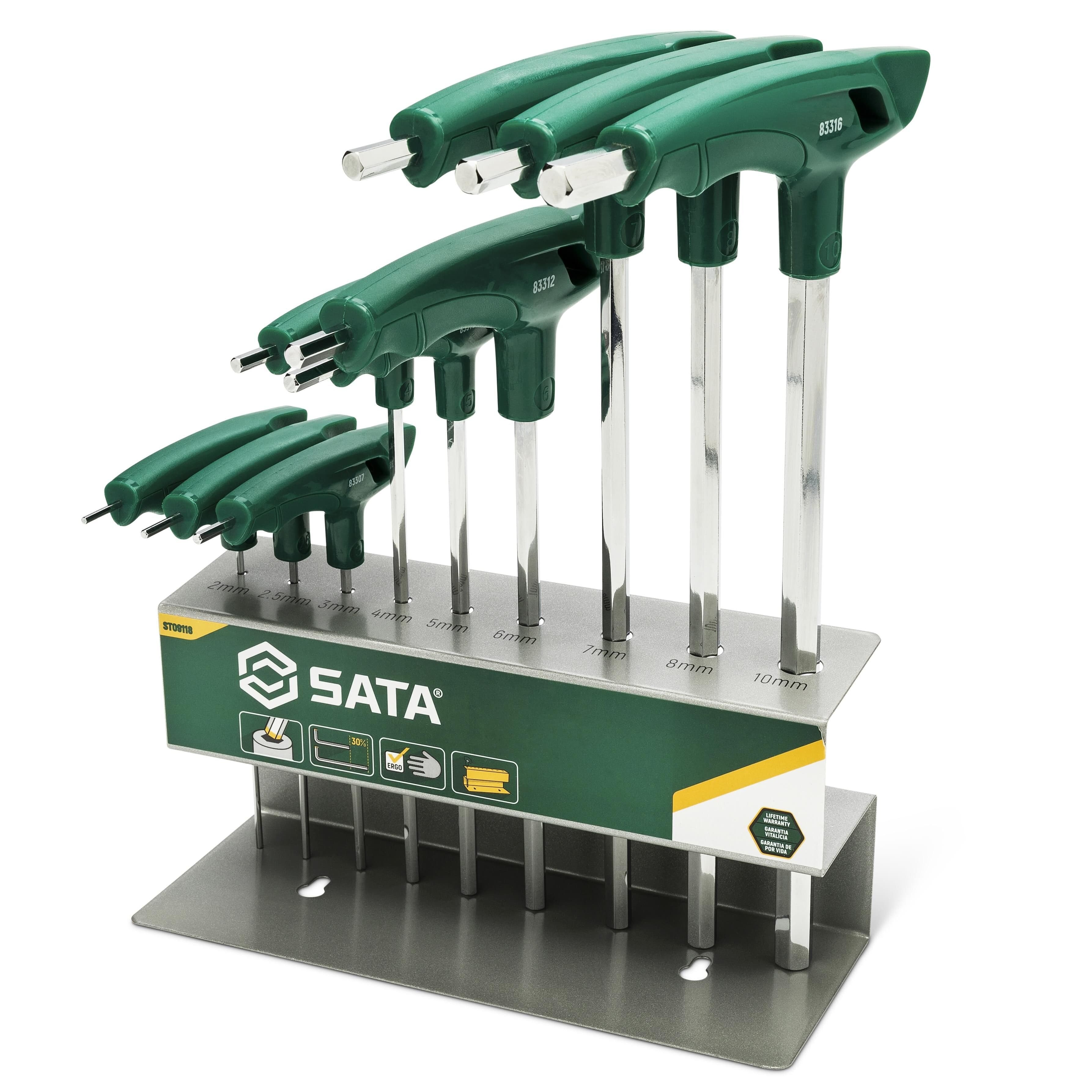 T tipo šešiakampių raktų rinkinys (H-2 - H-10) 9vnt.