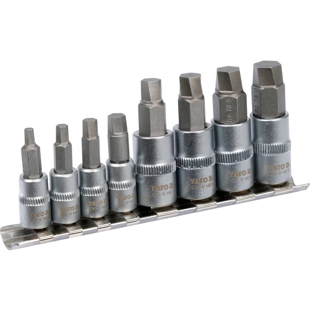 Užlūžusių varžtų išsukėjų rinkinys 8vnt. (stambus sriegis) 1/4", 3/8" HEX